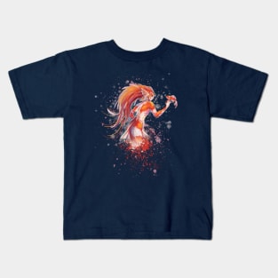 Koi Mermaid - Orange Splatter Kids T-Shirt